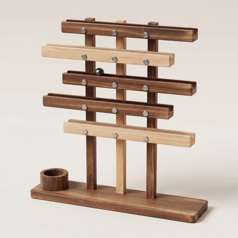 Montessori Wooden Balance Game – Rolling Ball Coordination Puzzle for Kids