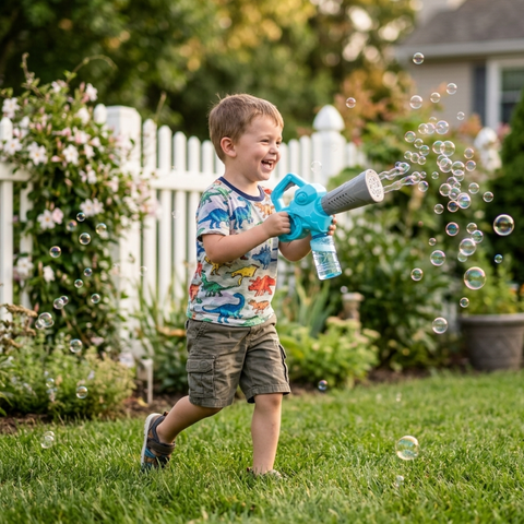 Kids Bubble Leaf Blower Toy – Outdoor Bubble Blaster for Garden Play