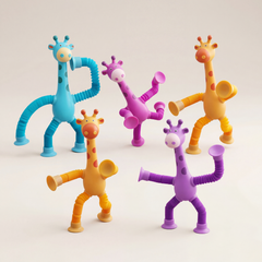 Stretchy Giraffe Fidget Toy – Suction Cup Sensory Tubes for Stress Relief