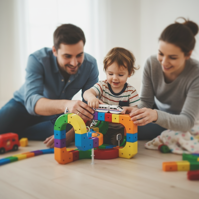 Self-Driving Magnetic Track System for Kids – Infinity Racer with 20 Durable Track Pieces and Rechargeable Smart Car 4