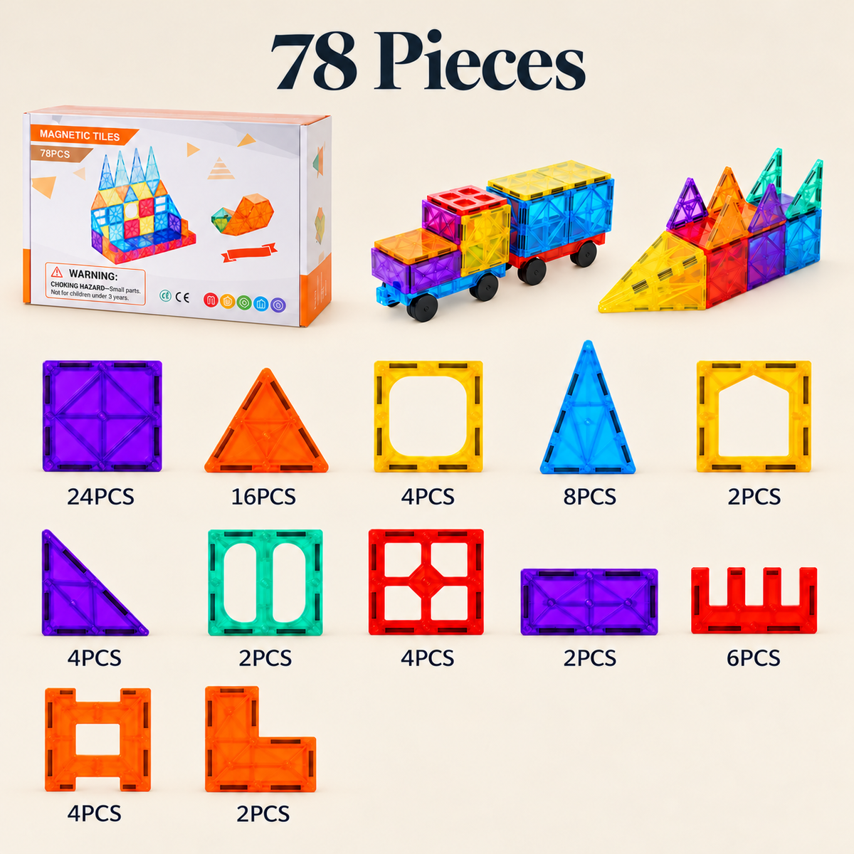 Playlit Magnetic Building Tiles | STEM Toy for Kids