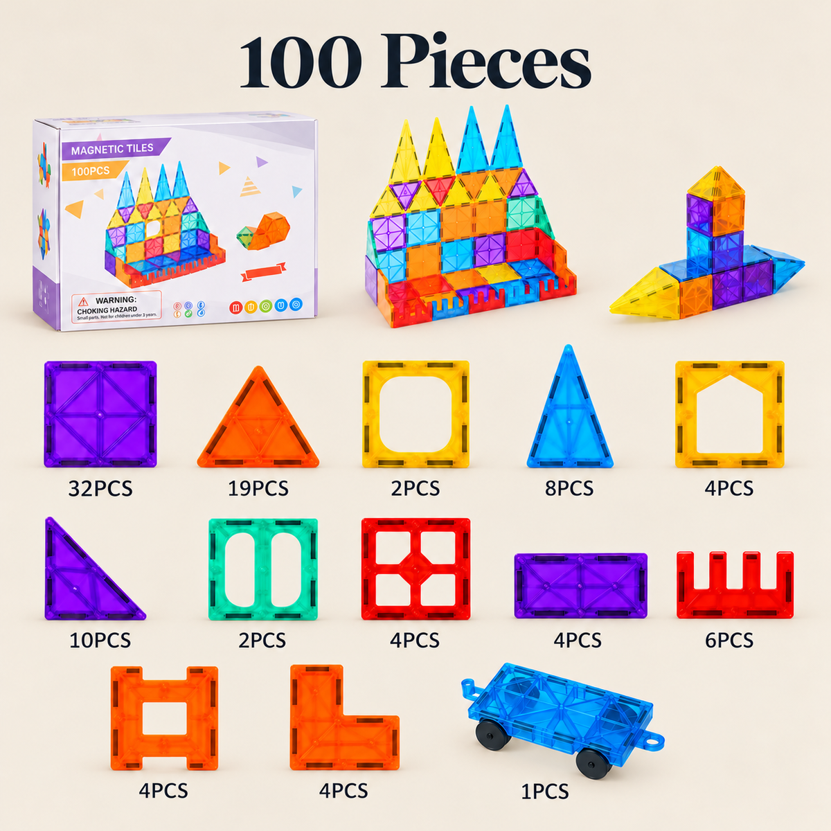 Playlit Magnetic Building Tiles | STEM Toy for Kids