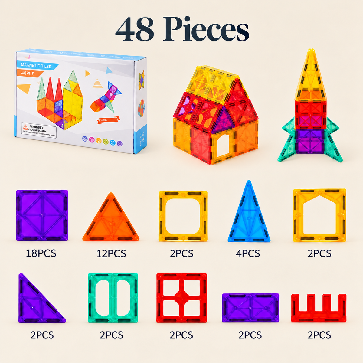 Playlit Magnetic Building Tiles | STEM Toy for Kids