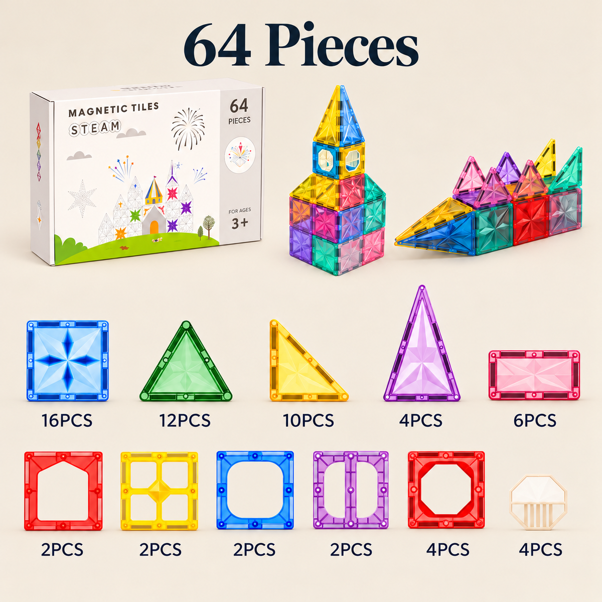 Playlit Magnetic Building Tiles | STEM Toy for Kids