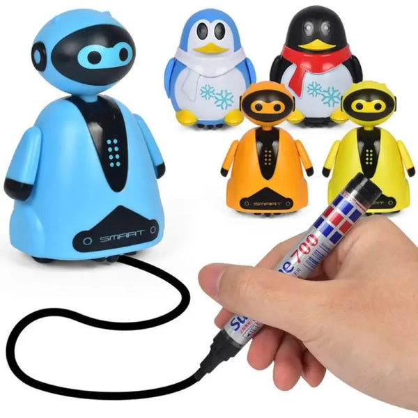 Creative Inductive Electric Robot Car - Draw and Follow Toy for Kids 0