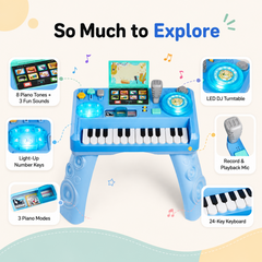 Baby DJ Musical Activity Table | 133 Sounds, Recording & LED Turntable