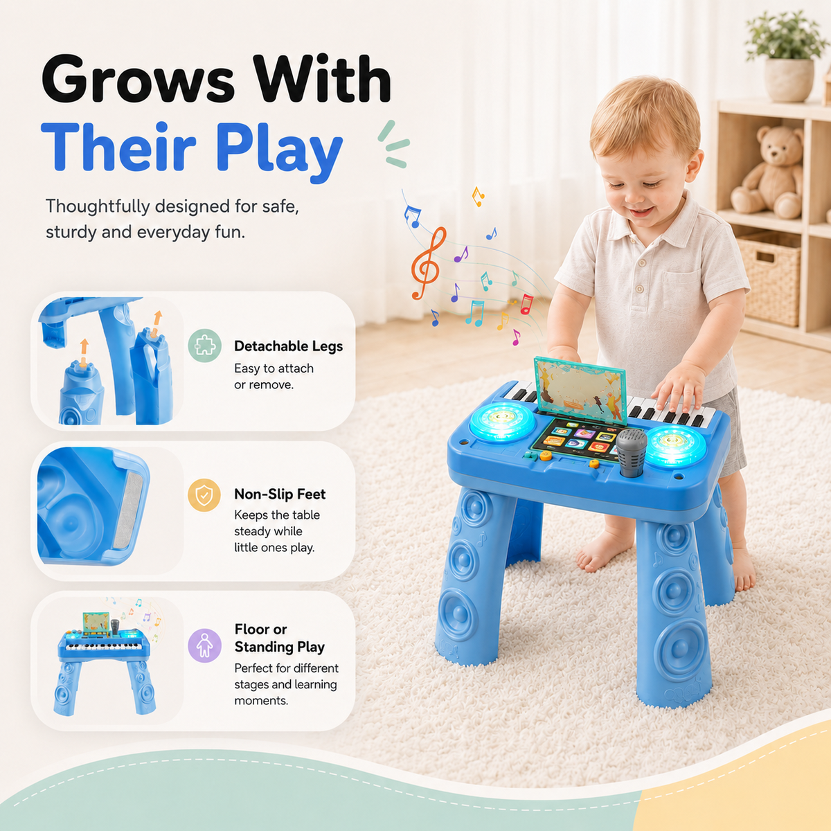 Baby DJ Musical Activity Table | 133 Sounds, Recording & LED Turntable