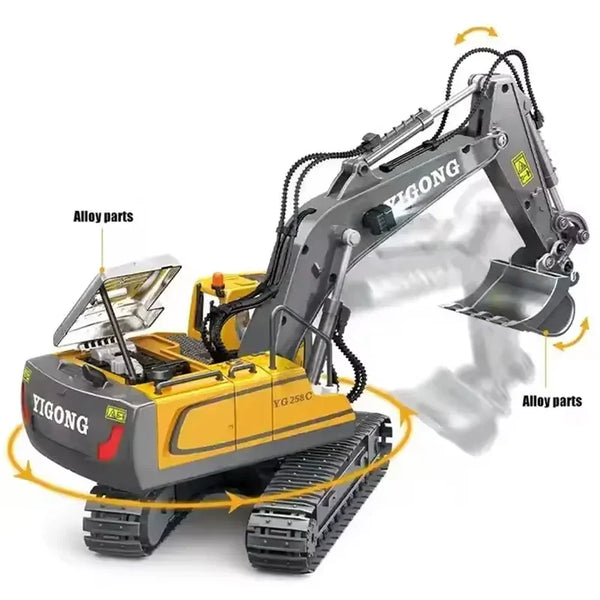 Eager Kids' Remote Control Excavator Truck | Durable Alloy & Plastic Construction Toy 1