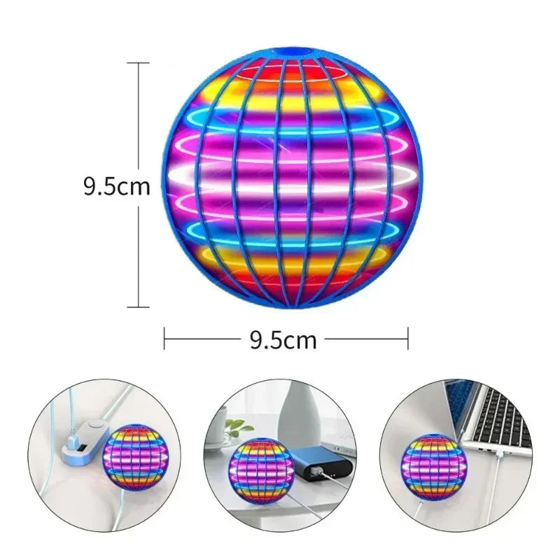 Flingo Kids' Flying Spinner Ball | LED Lights, 360° Rotating Mini UFO 4
