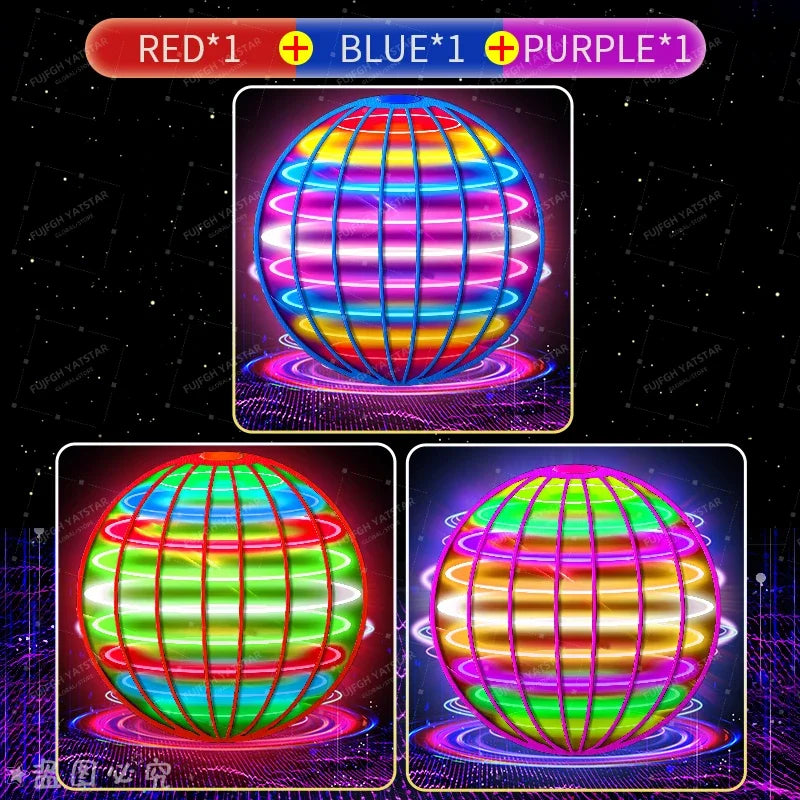 Flingo Kids' Flying Spinner Ball | LED Lights, 360° Rotating Mini UFO 8