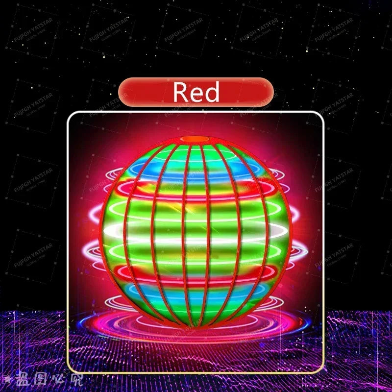 Flingo Kids' Flying Spinner Ball | LED Lights, 360° Rotating Mini UFO 9