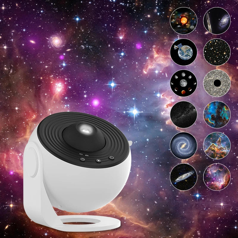 Galaxy Projector Night Light - 12-in-1 Rotating Planetarium Lamp for Kids' Bedroom with HD Projection and Timer 0