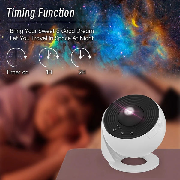 Galaxy Projector Night Light - 12-in-1 Rotating Planetarium Lamp for Kids' Bedroom with HD Projection and Timer 2
