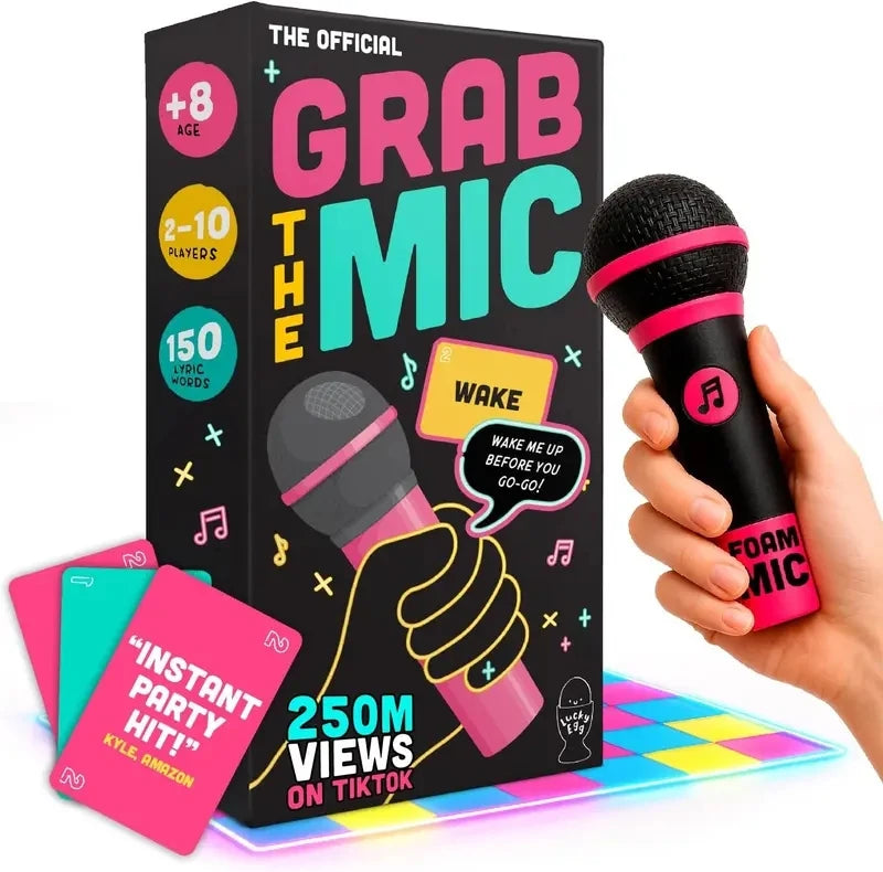 Grab The Mic Karaoke Board Game | Family Fun for 2-10 Players 0