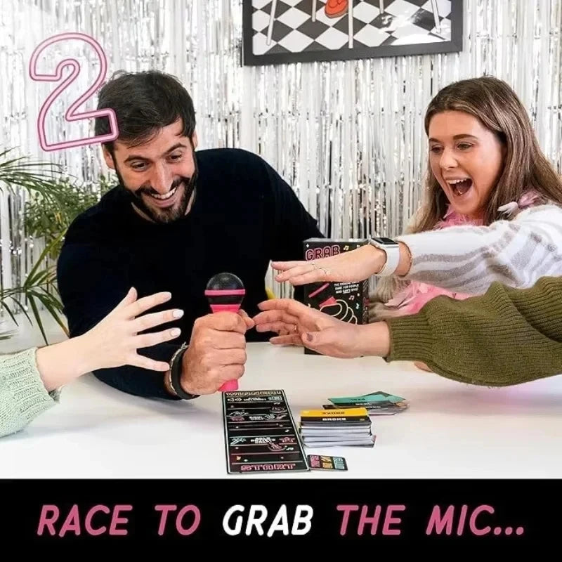 Grab The Mic Karaoke Board Game | Family Fun for 2-10 Players 3