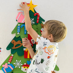 Interactive Felt Christmas Tree for Kids with 32 Velcro Ornaments – Safe, Durable Holiday Decor for Creative Play 1