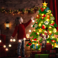 Interactive Felt Christmas Tree for Kids with 32 Velcro Ornaments – Safe, Durable Holiday Decor for Creative Play 3
