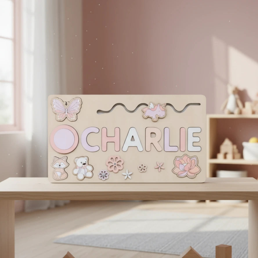 Personalized Wooden Name Puzzle for Toddlers - Custom Educational Toy for Letter Recognition and Fine Motor Skills 2