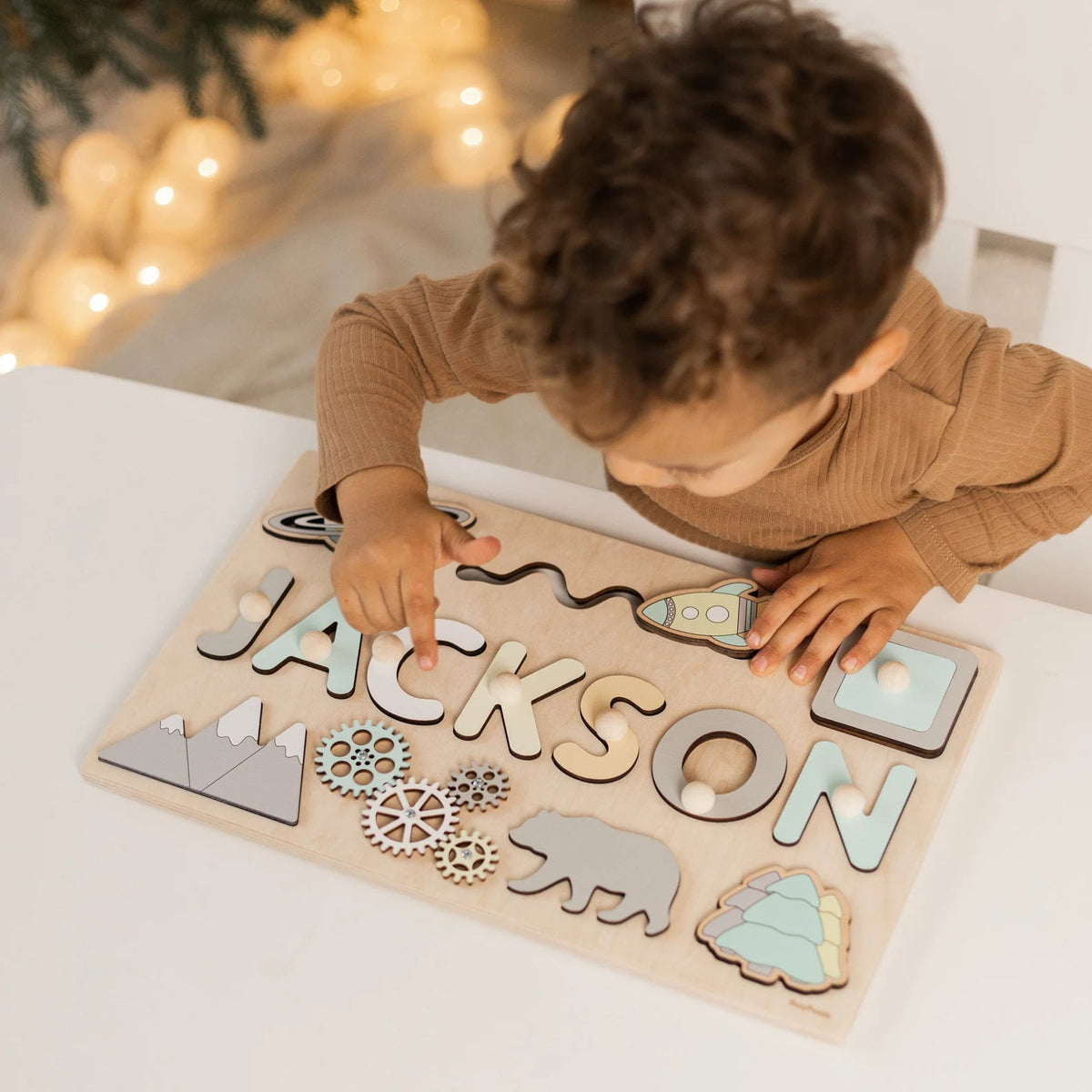 Personalized Wooden Name Puzzle for Toddlers - Custom Educational Toy for Letter Recognition and Fine Motor Skills 4