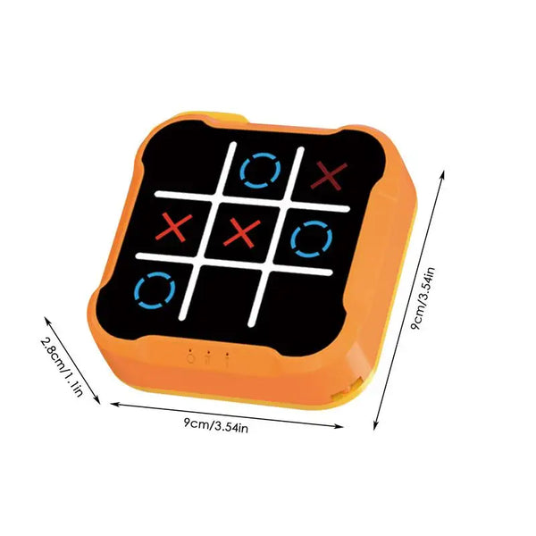 Portable Electronic Tic-Tac-Toe Game for Kids and Adults – Educational Puzzle Board in Orange and Yellow, Compact and Durable Design 5