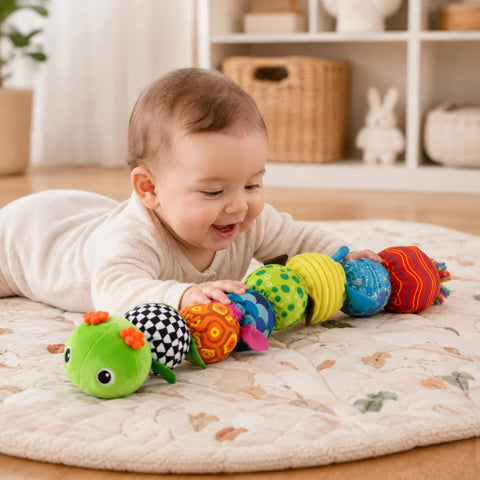 Sensory Plush Caterpillar Toy | Engaging Musical Features & Soft Fabric | Stimulates Touch and Auditory Learning for Babies 0