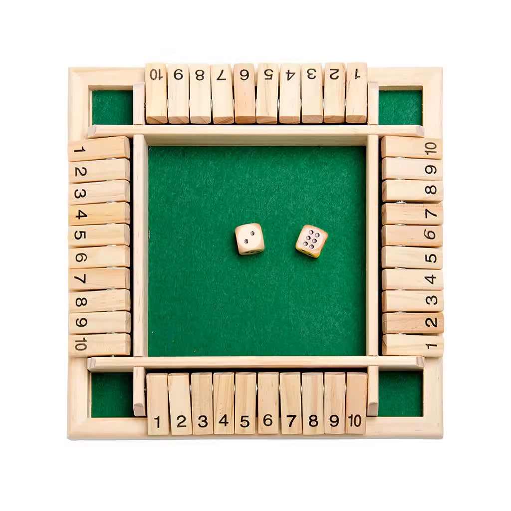 Shut the Box Dice Game – Educational Wooden Game for Math Skills and Strategic Thinking, Compact and Portable for All Ages 1