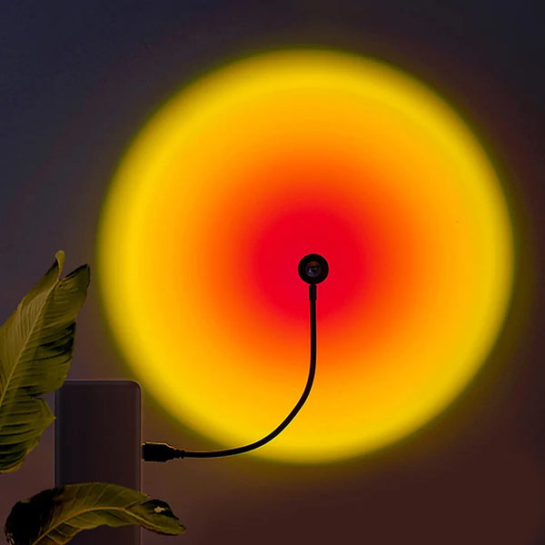 USB Sunset Lamp - LED Rainbow Neon Night Light Projector for Bedroom Decor 0