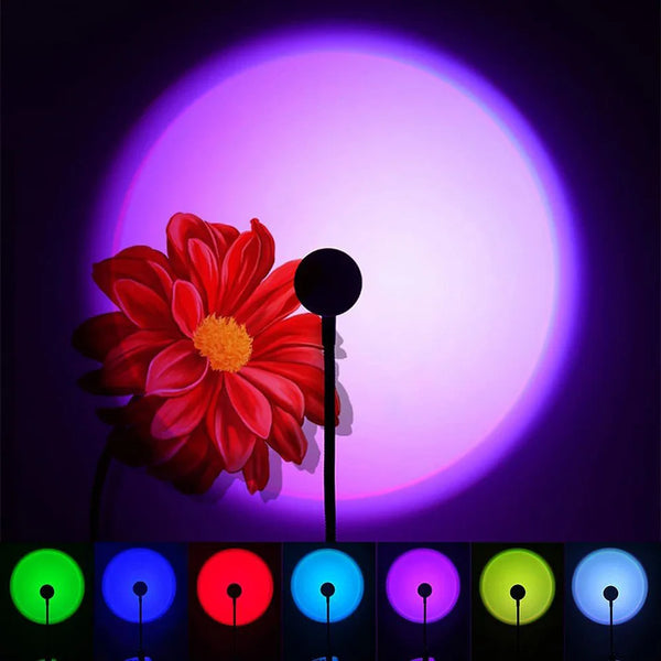 USB Sunset Lamp - LED Rainbow Neon Night Light Projector for Bedroom Decor 4