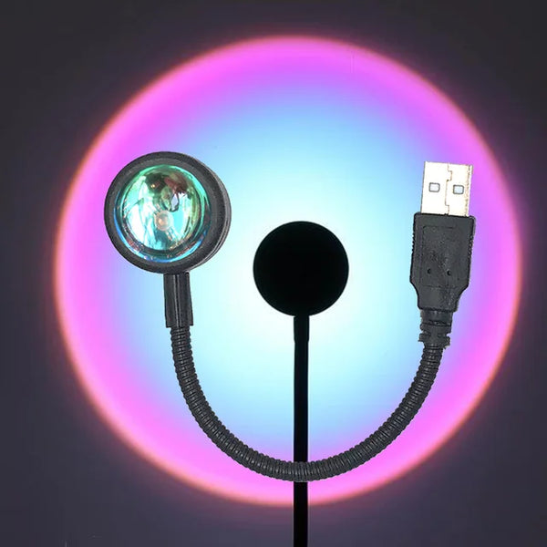 USB Sunset Lamp - LED Rainbow Neon Night Light Projector for Bedroom Decor 7