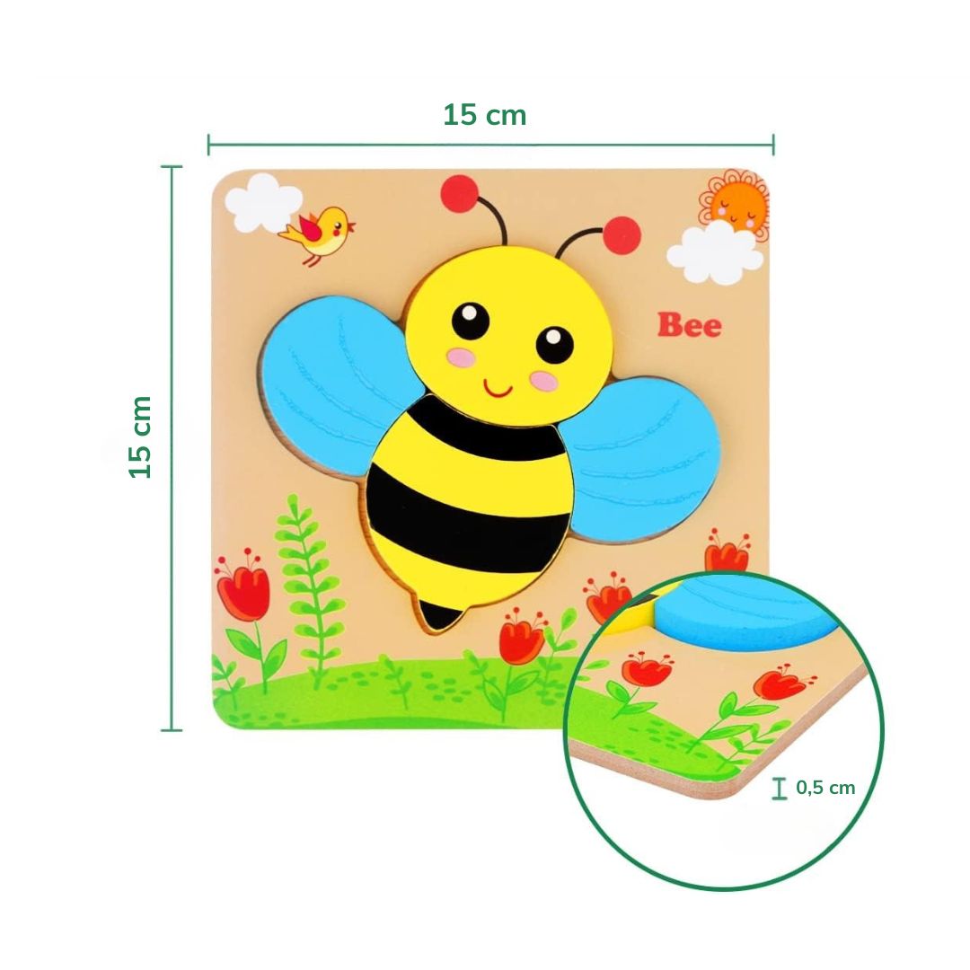 Wooden Animal Puzzle Set for Toddlers – 6 Engaging Animal Puzzles for Cognitive Development 4