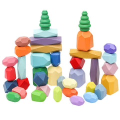 Wooden Color Stones Stacking Set for Toddlers – Montessori-Inspired Toys for Two Year Olds, Non-Toxic, Vibrant Colors 1