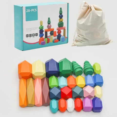 Wooden Color Stones Stacking Set for Toddlers – Montessori-Inspired Toys for Two Year Olds, Non-Toxic, Vibrant Colors 3