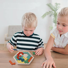 Wooden Hexagon Puzzle – Educational Toy for 3 to 5 Year Olds, Cognitive Development Learning Toy for Kids, Multicolor 2