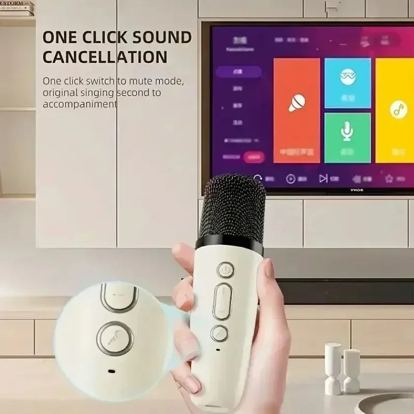 XIKCU Karaoke Machine | Portable Bluetooth System with Dual Wireless Microphones 4