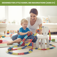 Magnetic Race Track Set for Kids with Self-Driving Car – 30 Flexible Pieces for Endless Creative Layouts 2