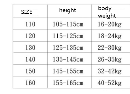 Witch dress size chart