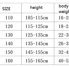 Witch dress size chart