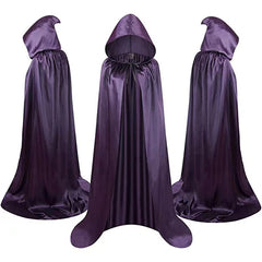 Purple hooded wizard cape kids