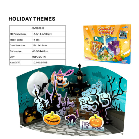 Halloween 3D card puzzle