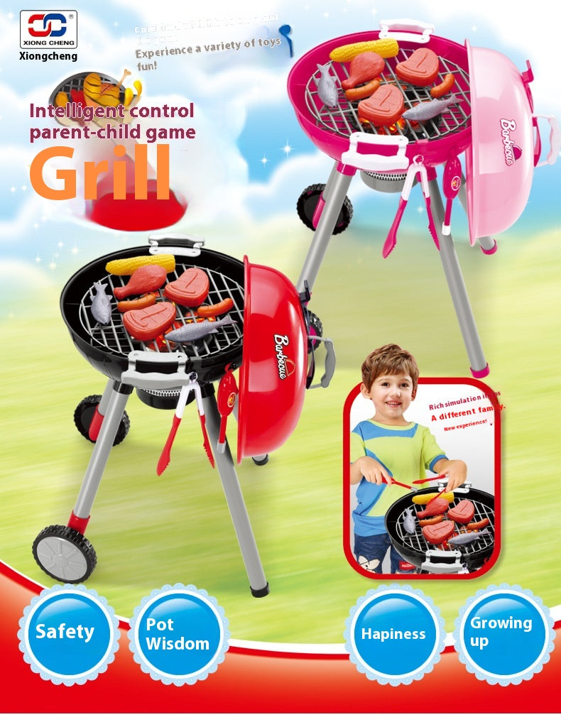 Kids BBQ Grill Play Set – Toy Barbecue Kitchen Cooking Set with Accessories