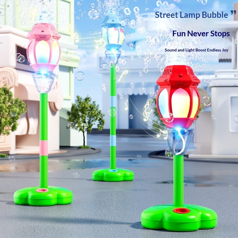 BubbleGlow Street Lamp – Musical Bubble Machine for Kids