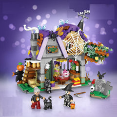 The Haunted Carriage Brick Set fully built