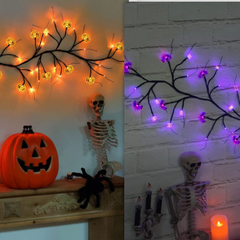 Bat and pumpkin vine light set