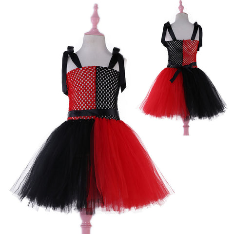 Red and black tutu dress full view