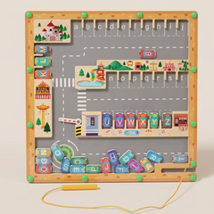 Alphabet Parking Game – Montessori Letter Learning Car Board Toy