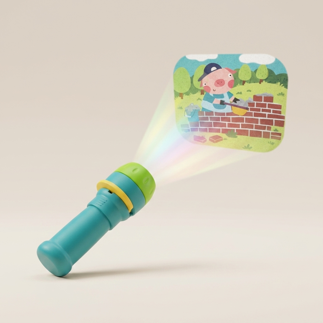 Story Beam Kids Projector Flashlight – Bedtime Cartoon Story Torch