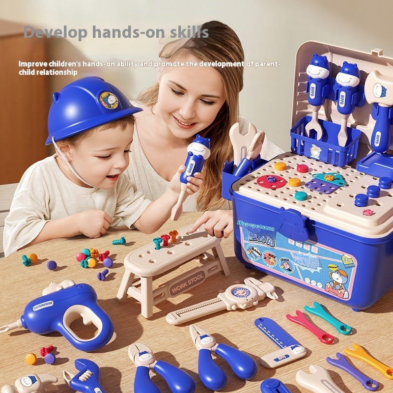 Montessori Kids Tool Box Set – DIY Building Toy Kit with 200+ Pieces