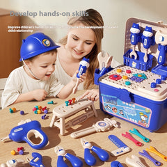 Montessori Kids Tool Box Set – DIY Building Toy Kit with 200+ Pieces