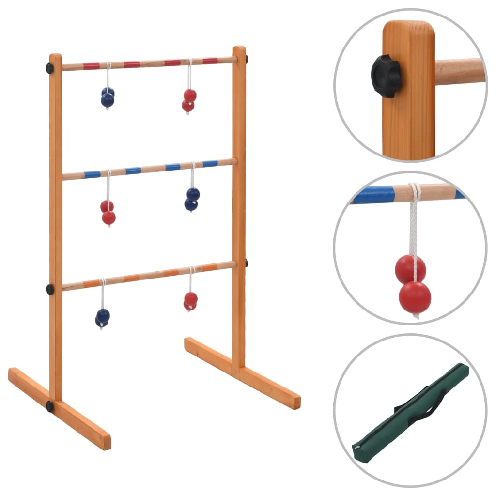 Kids Ladder Toss Game – Wooden Outdoor Ball Toss Game for Garden & Parties