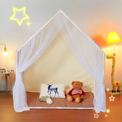 Play tent side view showing yurt shape